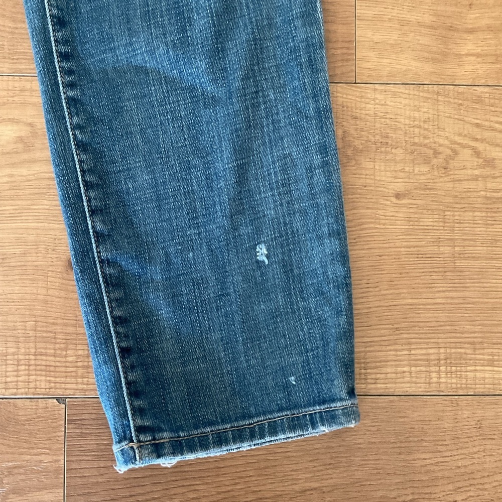 Vince Trouser Drop Pacific Straight Leg Jeans 30 Blue Cotton Denim Distressed - Picture 2 of 8